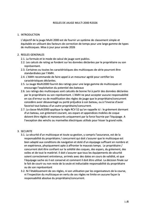 Multi2000 regles 2026